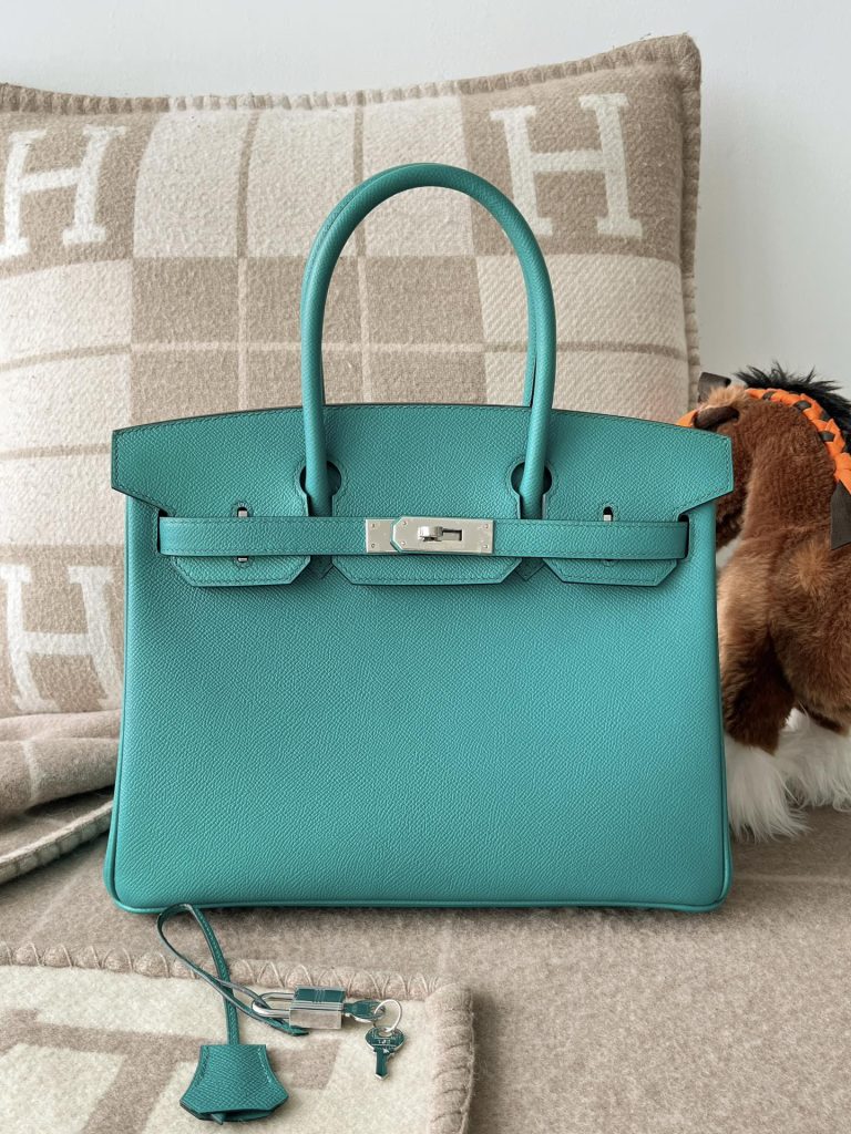 Birkin 30CM Epsom 7F Bleu Paon PHW