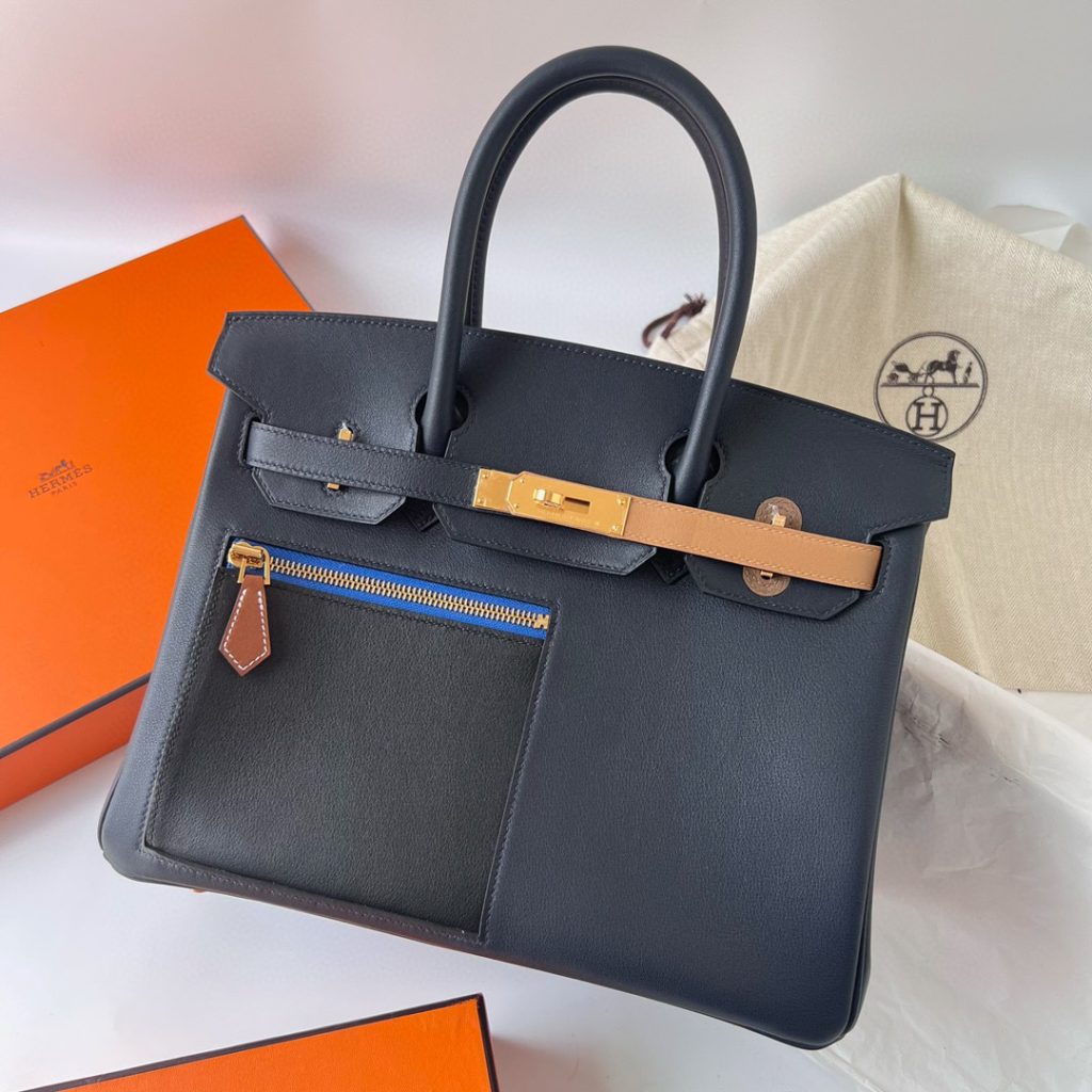 Hermès Colormatic Birkin 30 Caban, Black and Chai Swift