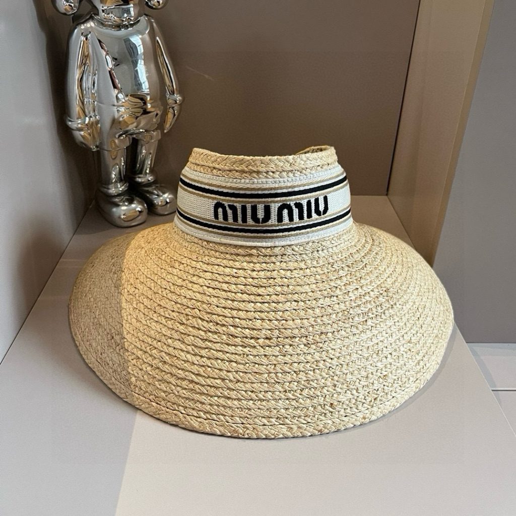 Miu Miu Raffia Straw Topless Hat