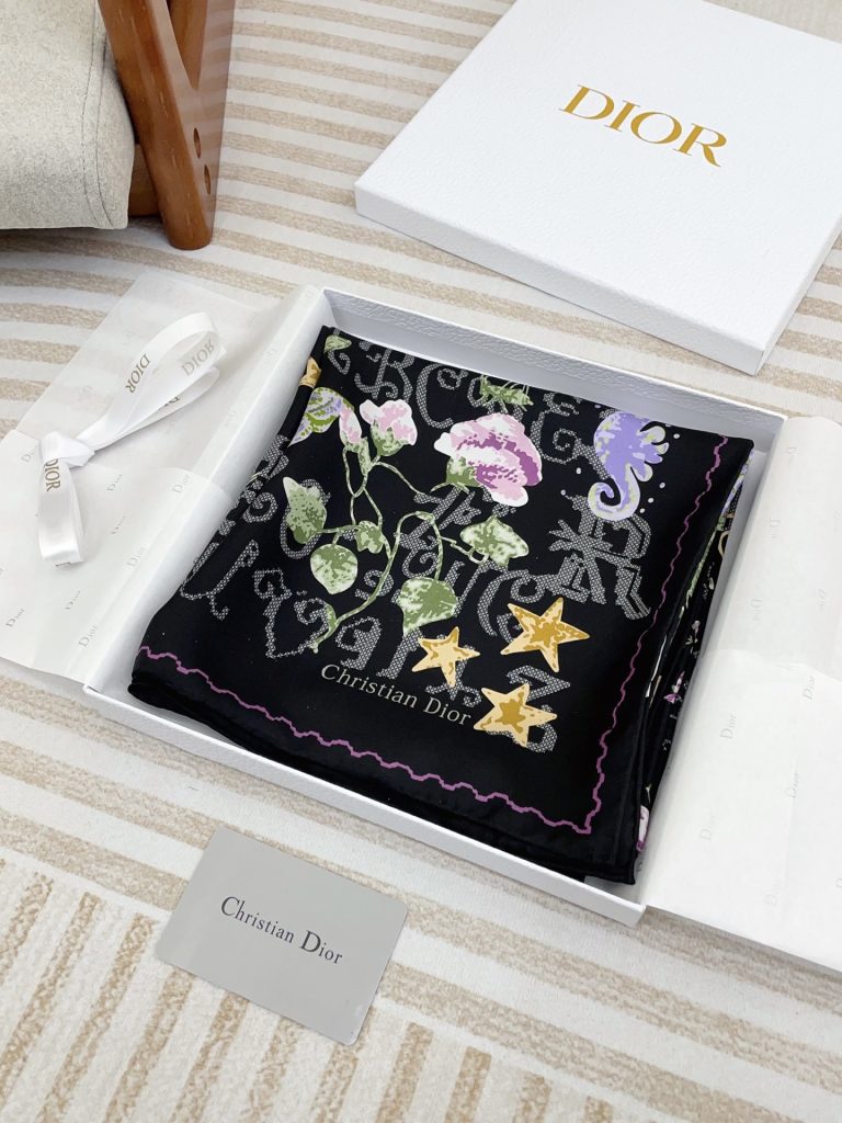 Dior top-quality twill silk square scarf