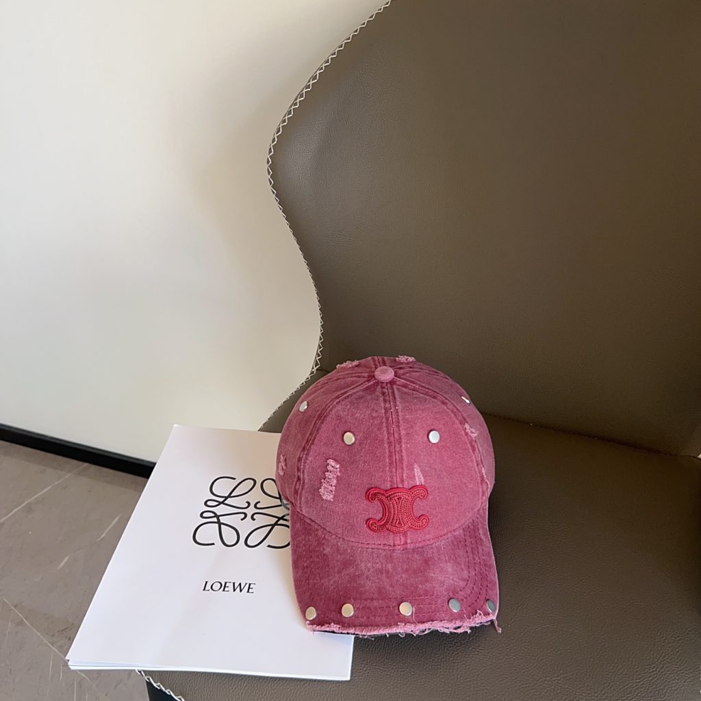 The New CELINE Heavywork Studded Distressed Baseball Cap