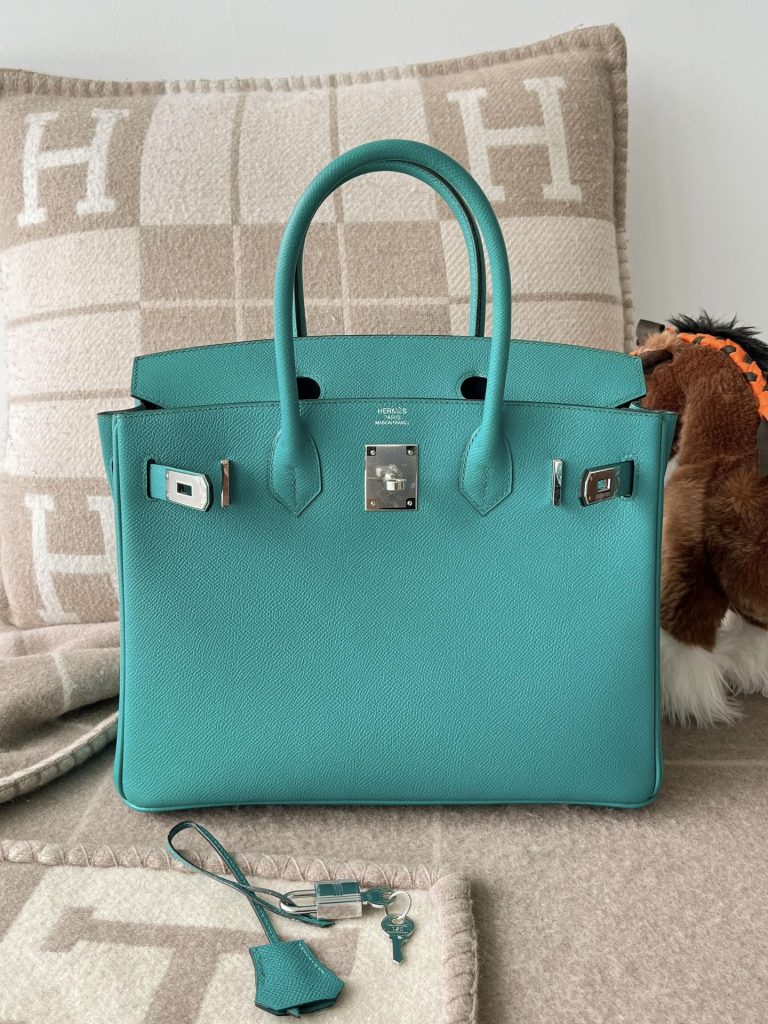 Birkin 30CM Epsom 7F Bleu Paon PHW