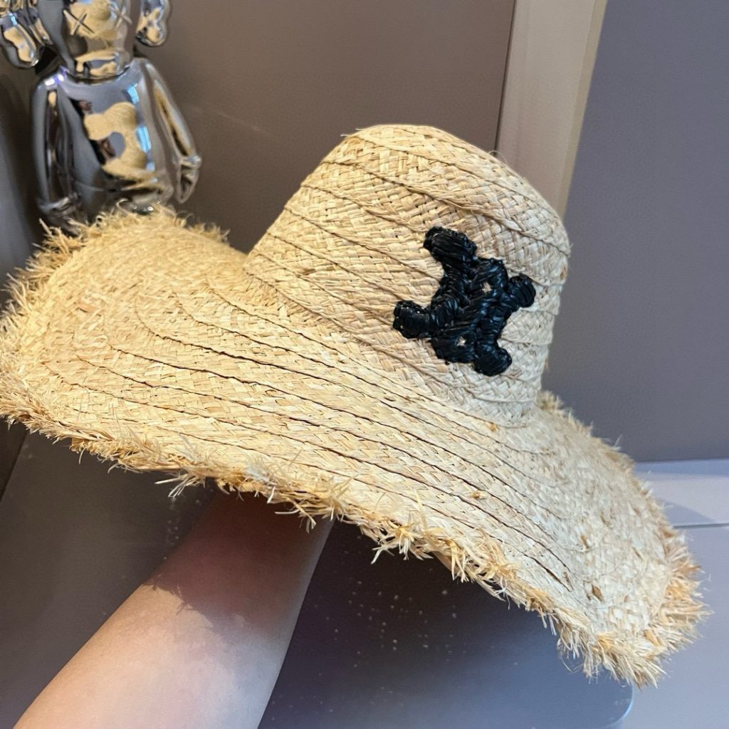 Celine Frayed Raffia Straw Hat