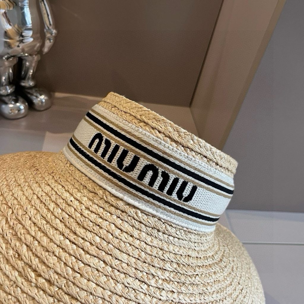 Miu Miu Raffia Straw Topless Hat