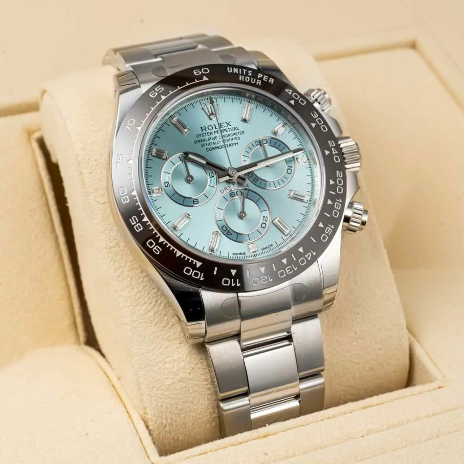 Rolex Cosmograph Daytona 40mm Platinum Ice-Blue Dial m116506-0002 Unwo