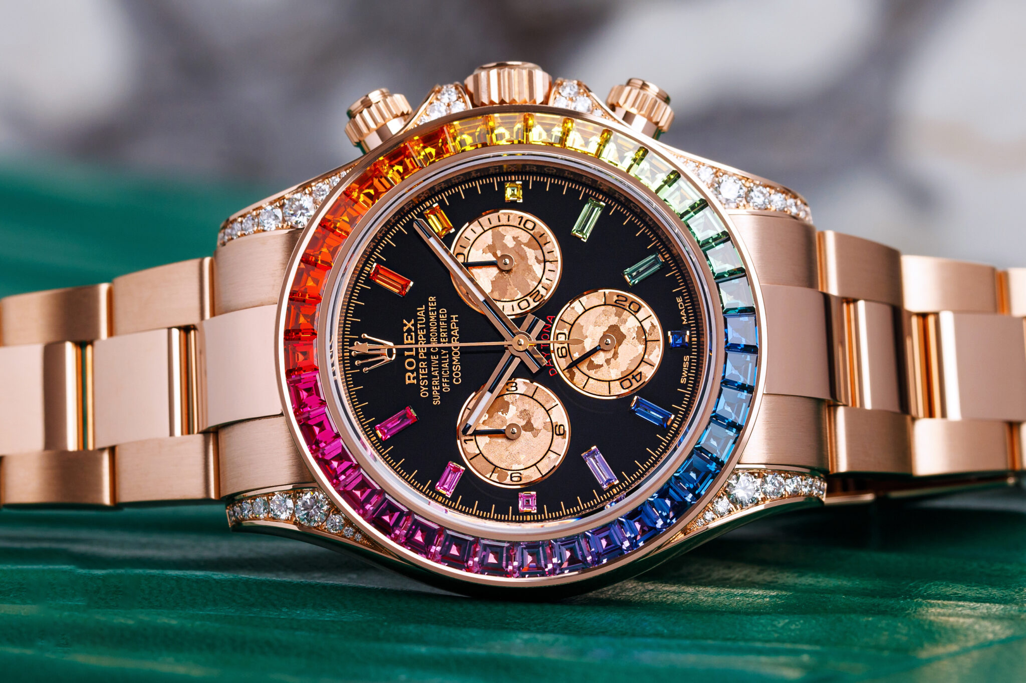 Rolex Daytona Rainbow Diamond Rose Gold Stainless Steel 40mm