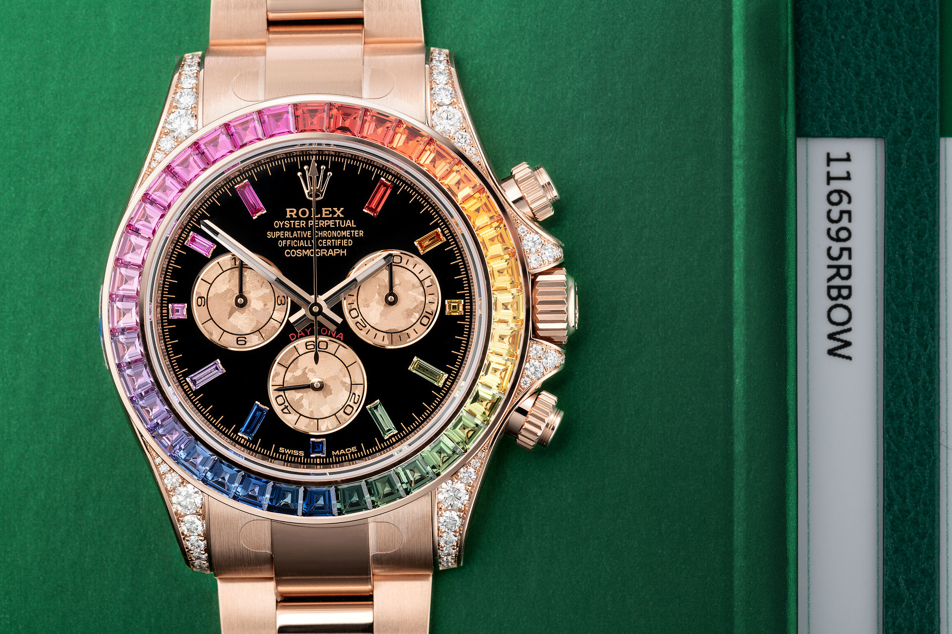 Rolex 116595 Cosmograph Daytona Rainbow 18k Rose Gold 40mm